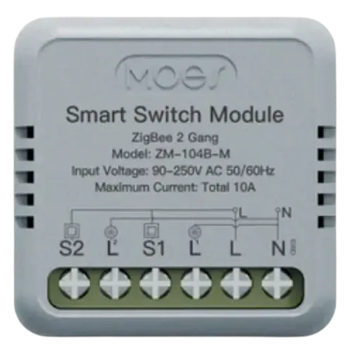 Moes ZigBee Mini Switch Module 2 Gang